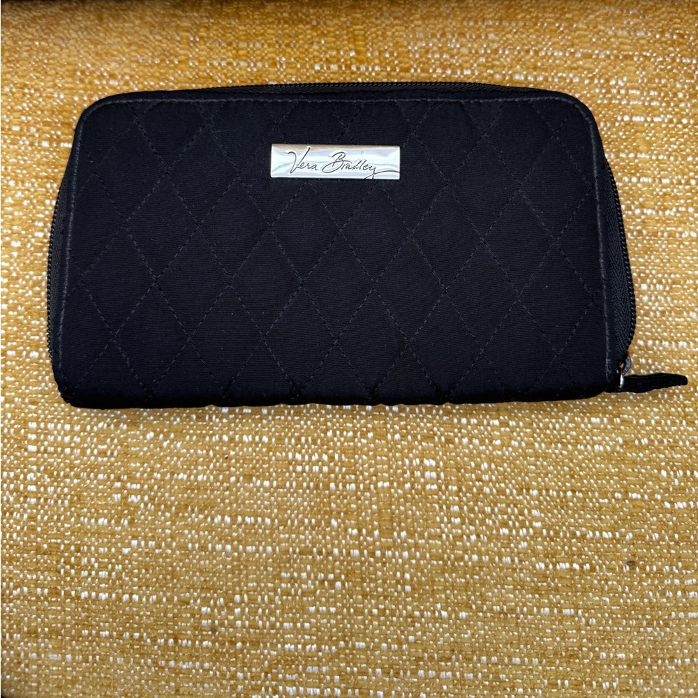 Vera Bradley Black Quilted Wallet EUC